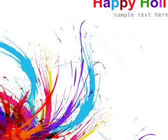 Vektor Ilustrasi Holi Bahagia Untuk Latar Belakang Warna-warni Perayaan Festival India