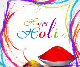 Ilustração Vetorial Feliz Holi Para Plano De Fundo Colorido Celebração Festival Indiano