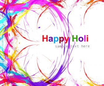 Holi สุขภาพเฉลิมฉลองเทศกาลอินเดียมีสีสันพื้นหลังเวกเตอร์
