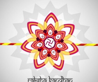 美しいラクシャ Bandhan カード祭りの背景のベクトル イラスト