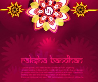 Vektor-Illustration Der Karte Schön Leuchtend Bunte Raksha India Festival Design
