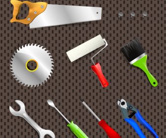 vector illustration of collection of household tools