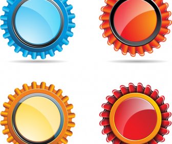 Vector Illustration Of Colorful Glossy Buttons