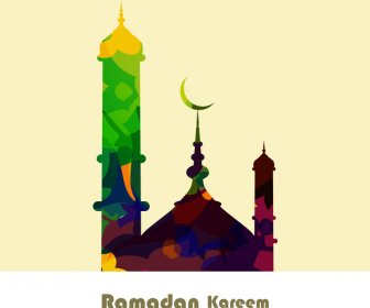 Ilustração Em Vetor De Design Colorido De Ramadan Kareem