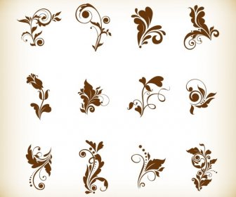 Vektor Ilustrasi Set Bunga Elemen Untuk Desain Anda