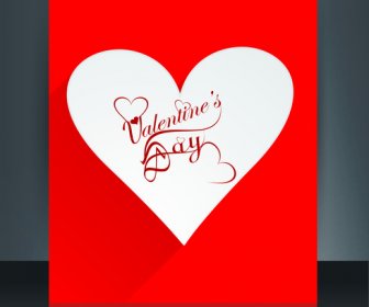 Día De San Valentín Vector Ilustraciones Para Folleto Plantilla Corazón Colores De Fondo