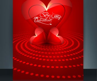 Vector Illustrations Valentines Day For Brochure Template Heart Colorful Background