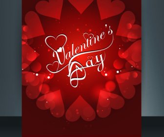 Vector Illustrations Valentines Day For Brochure Template Heart Colorful Background