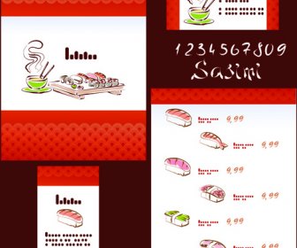 Modelos De Menu De Sushi De Japão Do Vetor
