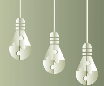 ベクトル ランプ独創的なアイデア ビジネス テンプレート