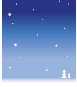 Vector Line Art Christmas Tree In Blue Gradient Background Illustration