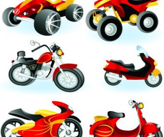 Grafik Elemen Desain Sepeda Motor Vektor