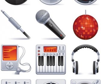Vector Music 3d Sound Icon Set