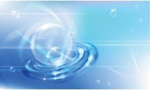 Vector Natural Glossy Water Ball On Blue Background Banner