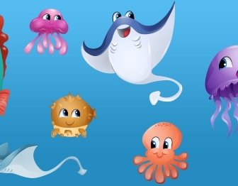 Vector Ocean Creatures