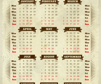 Vettore 13 Anno Calendario Design Elememnts