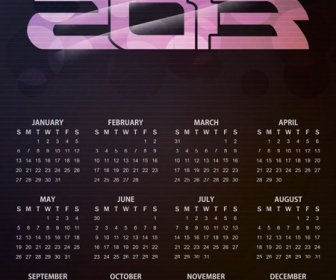 Vector Of13 Año Calendario Diseño Tecia