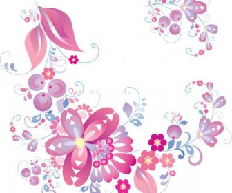 ピンクの花の心形状パターン ベクトル