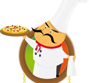 Vektor Pizza Unsur-unsur Seni Set