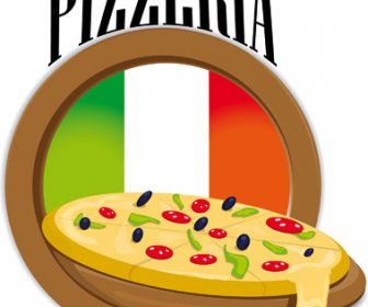 Conjunto De Arte Vetorial Pizza Elementos