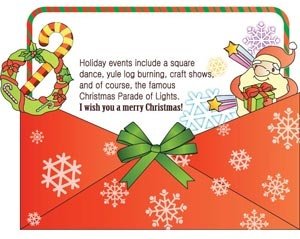 вектор открытка с шаблон подарочные ленты и Санта-Клауса