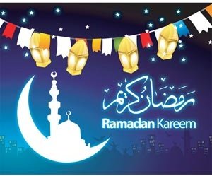 Vektor Ramadhan Kareem Indah Salam Kartu