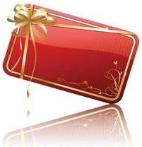 บัตรของขวัญตกแต่งสีแดงเวกเตอร์