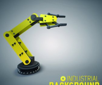 Vector set latar belakang industri lengan robot