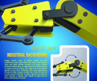 Vector set latar belakang industri lengan robot