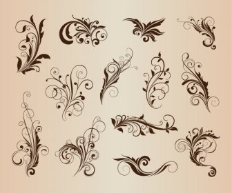 Vector Set Of Beautiful Floral Elements