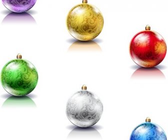 Vector Set Of Christmas Balls