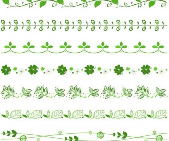 Vecteur Série De Bordure Florale Verte