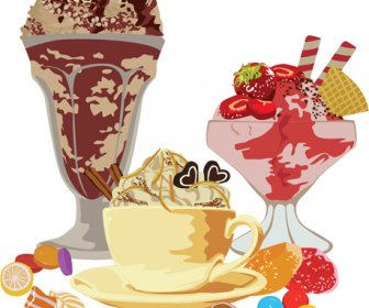 Vector Set Of Ice Cream Creative Design 8