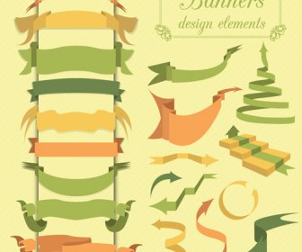 Vector Set Of Ribbon Vintage Banners