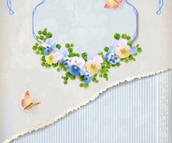 春のセットをベクトル花カード デザイン