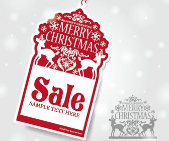 Vector Set Of14 Christmas Sale Tags Design