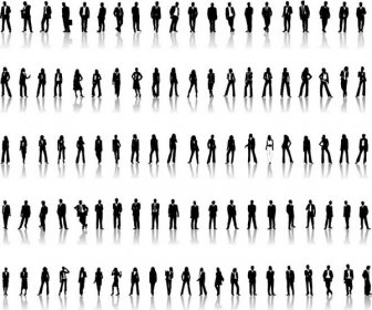 Vector Silhouette Business People Set