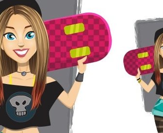 Vektor-Skater-girl