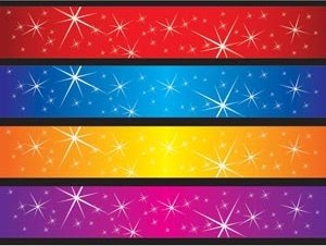 Vector Star Pattern Banner Colorful Set