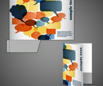 Vector Template Of Corporate Folder With Die Cut Set