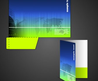 Vector Template Of Corporate Folder With Die Cut Set
