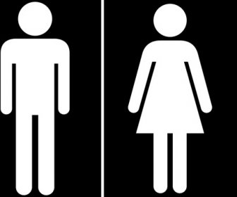 Vektor Toilet Tanda Pria Dan Wanita Desain
