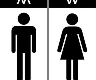 ป้ายห้องน้ำชายและหญิงออกเวกเตอร์