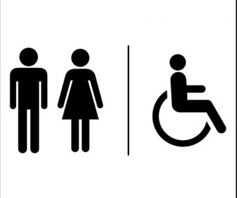 Vektor WC Schild Mann Und Frau-design