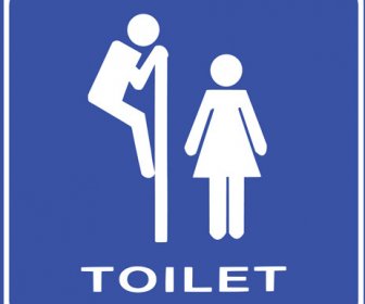 Vektor Toilet Tanda Pria Dan Wanita Desain