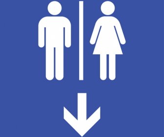 Tuvalet Işareti Erkek Ve Kadın Tasarım Vektör