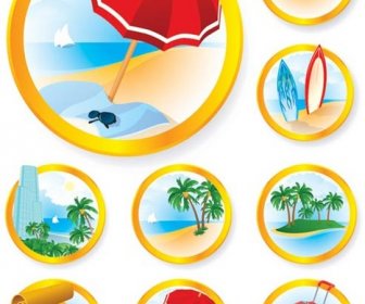 Vector Conjunto De Iconos 3d De Viajes Y Turismo