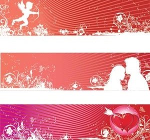 Vector Valentine Day Love Romance Banner Design