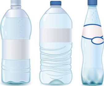 Modello Di Vettore Bottiglia D'acqua