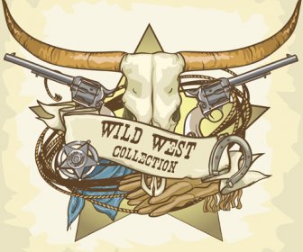 Vector Wild West Vintage Labels